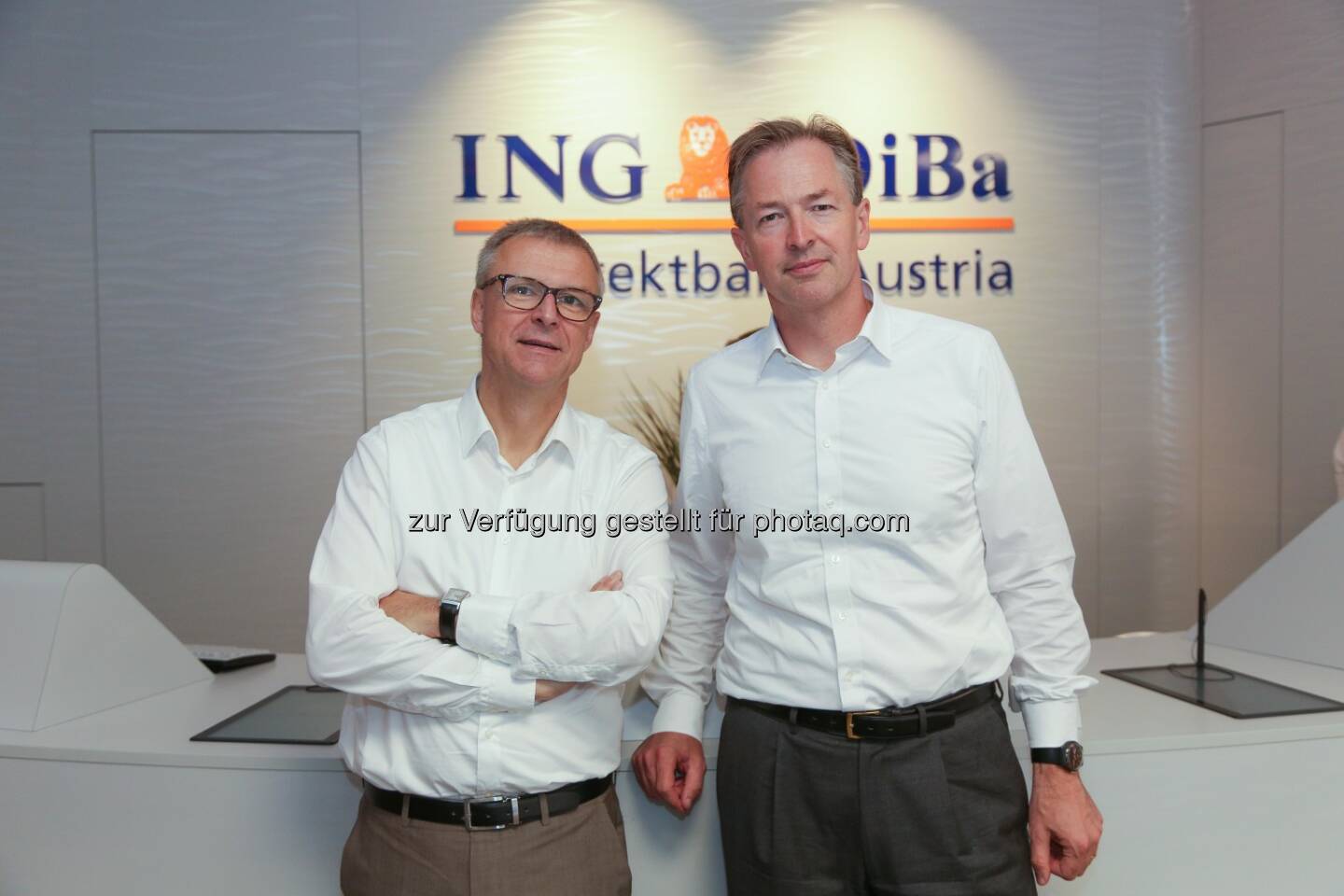 Luc Truyens, CEO ING-DiBa Austria und Martin Krebs, Global Head of Retail Investment Product Solutions ING - ING-DiBa Austria: Digitalisierung in der ING-Gruppe: Österreich bei der Nutzung digitaler Kanäle an der Spitze (Bild: ING-DiBa Austria /APA-Fotoservice/Tanzer)