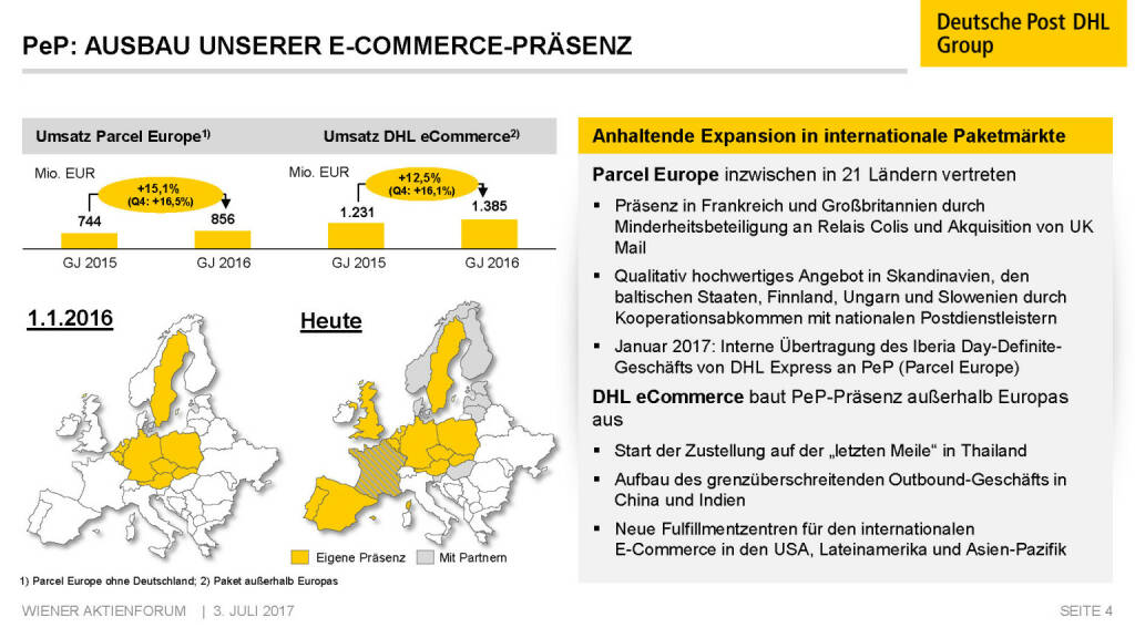 Präsentation Deutsche Post - PeP Ausbau unserer E-Commerce-Präsenz (02.07.2017) 