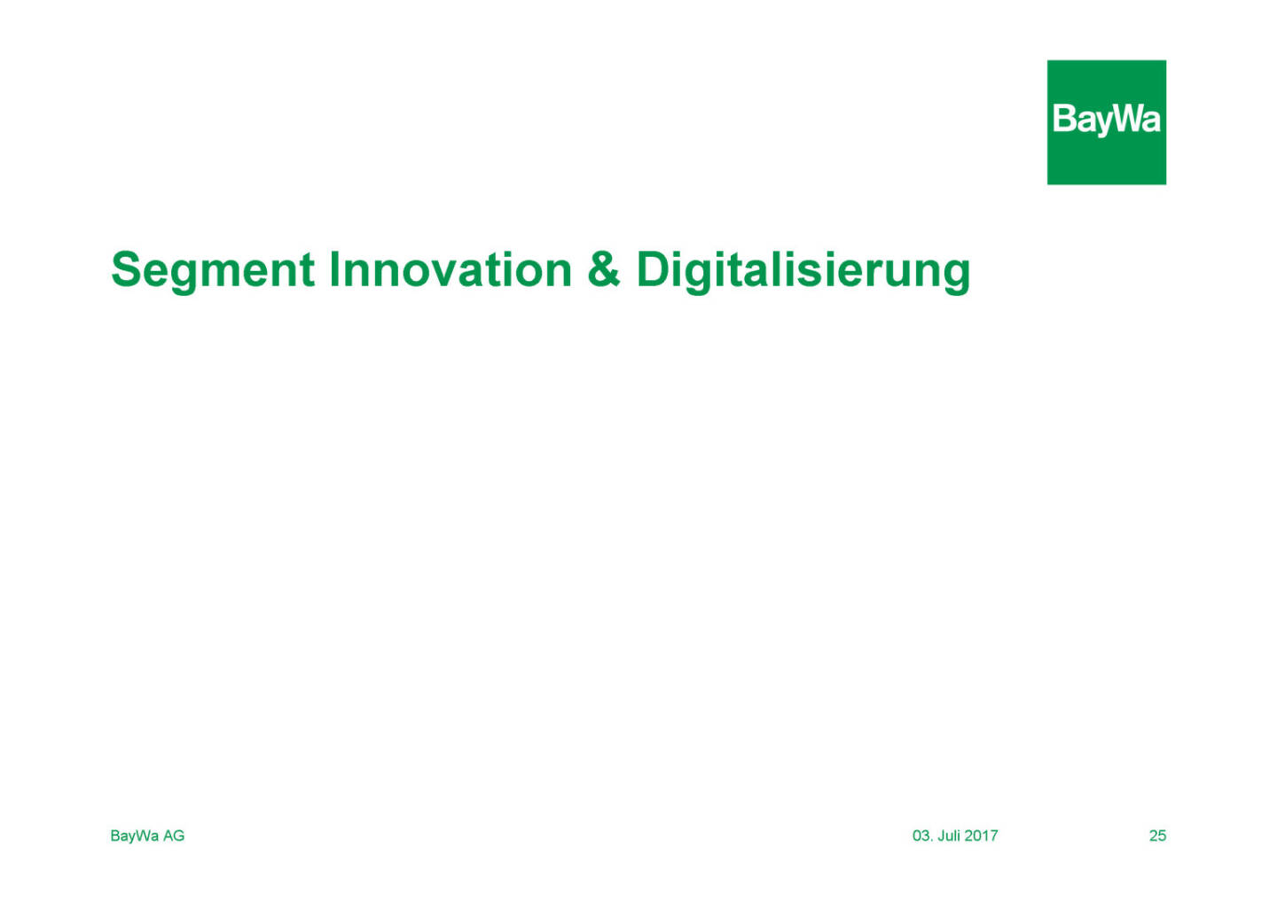 Präsentation BayWa - Segment Innovation & Digitalisierung