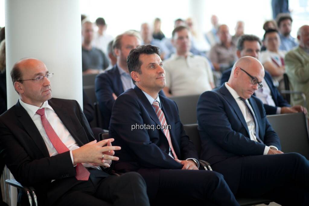 Ernst Huber (dad.at Bank), Josko Radeljic (BayWa AG), Ulrich Brockmann (Fielmann AG) plus Gäste der Roadshow, © Michaela Mejta (04.07.2017) 