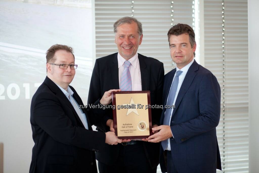 Wilhelm Rasinger (Mitte, IVA), Gregor Rosinger (Rosinger Group, links), Marc Tüngler (DSW, rechts), © Martina Draper/photaq (05.07.2017) 