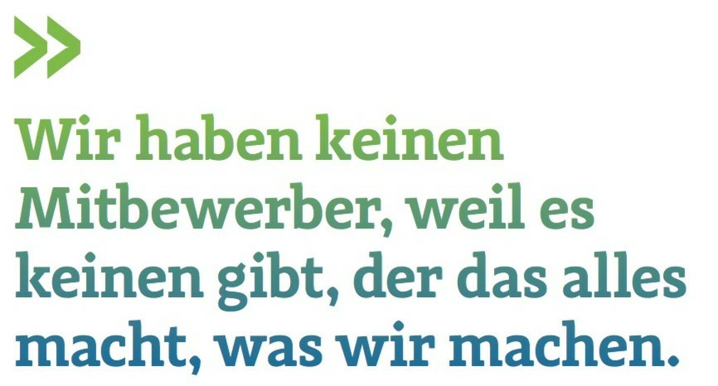 Wir haben keinen Mitbewerber, weil es keinen gibt, der das alles macht, was wir machen. (Tjark Schütte, Deutsche Post, Leiter Investor Relations)