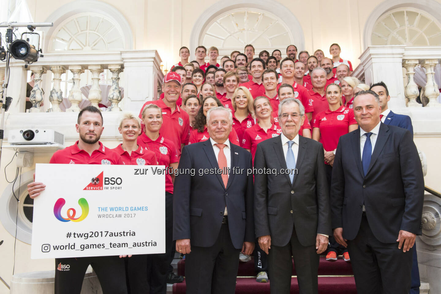 Bundes-Sportorganisation (BSO): BSO: Österreichs World Games Team durch Bundespräsidenten Van der Bellen verabschiedet (Fotocredit: BSO/Leo Hagen)