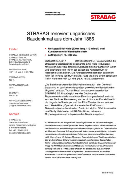 Strabag renoviert ungarisches Baudenkmal aus dem Jahr 1886, Seite 1/2, komplettes Dokument unter http://boerse-social.com/static/uploads/file_2292_strabag_renoviert_ungarisches_baudenkmal_aus_dem_jahr_1886.pdf (20.07.2017) 