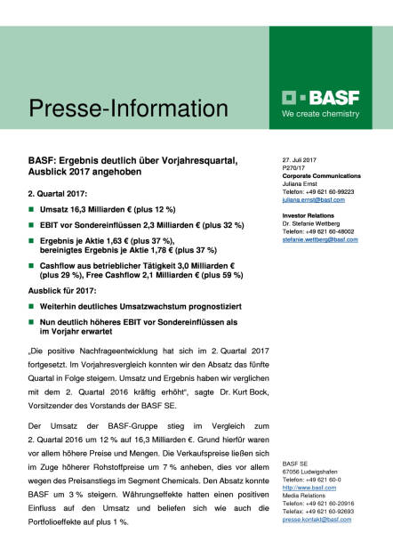 BASF - Q2, Seite 1/6, komplettes Dokument unter http://boerse-social.com/static/uploads/file_2296_basf_-_q2.pdf (27.07.2017) 