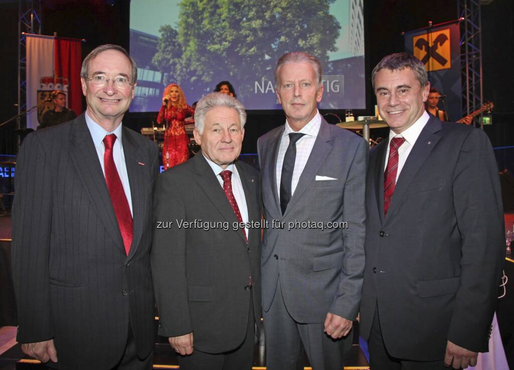 Leitl, Pühringer, Mitterlehner, Schaller, © RLB OÖ/Strobl (15.12.2012) 