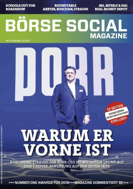 Börse Social Magazine #1 mit Karl-Heinz Strauss, Porr, am Cover (11.09.2017) 