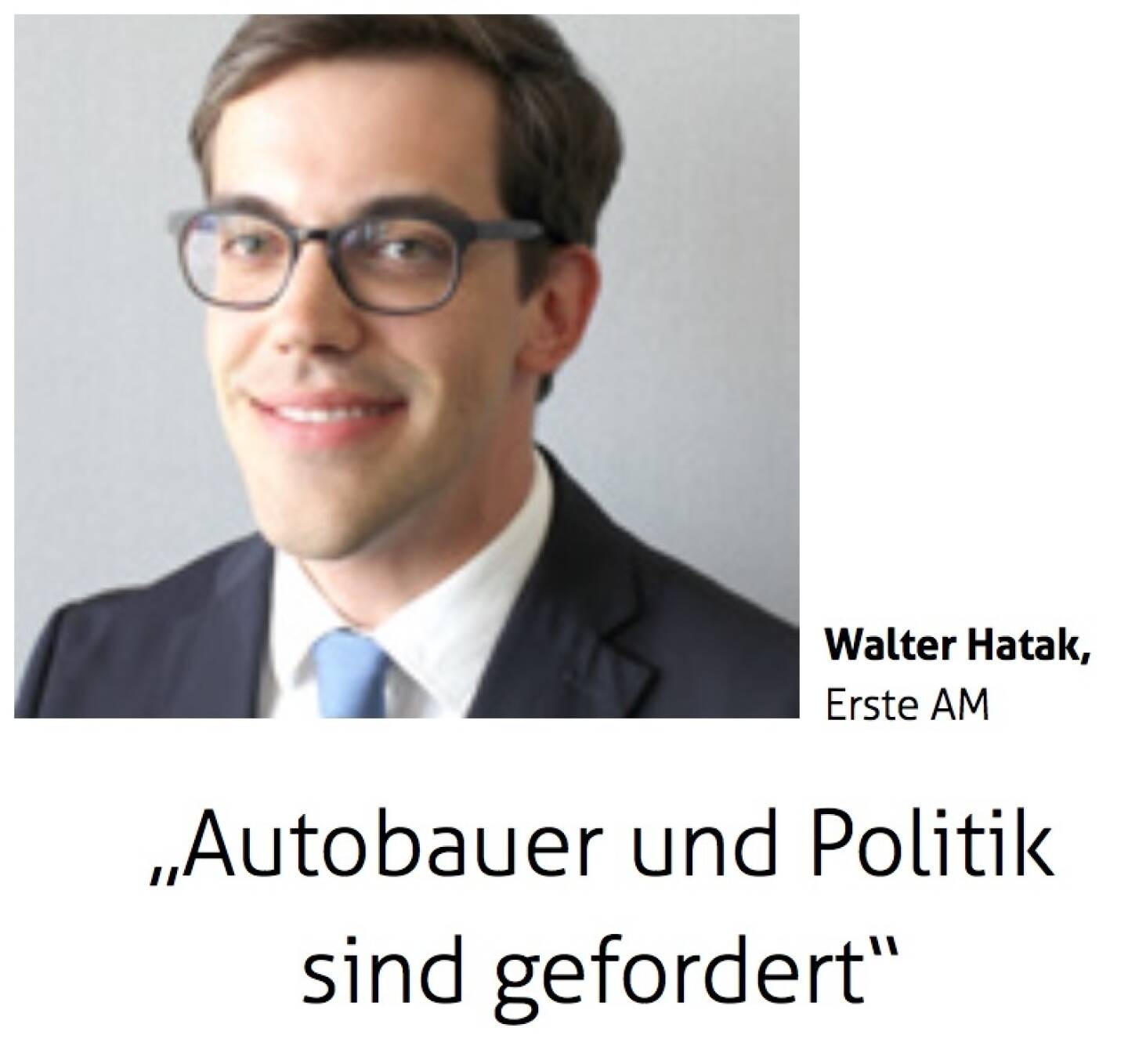 Autobauer und Politik sind gefordert - Walter Hatak, Erste AM