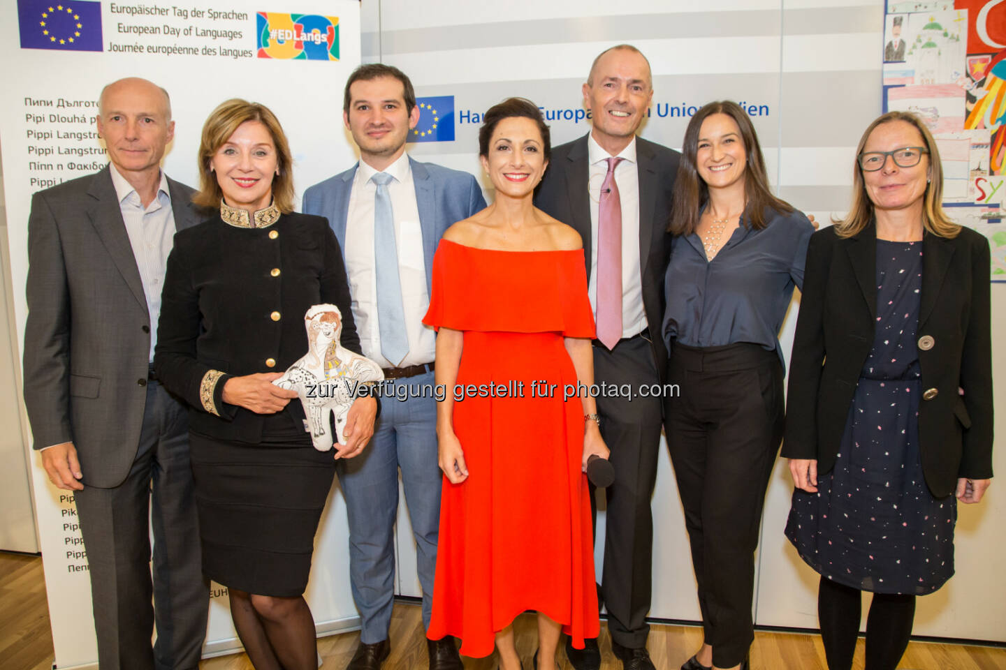 Stephan Vavrik; Alena Heribanová; Panagiotis Mastorakis; Arianna Medoro; Achim Braun; Irina Cornisteanu; Dr. Eva Vetter - Vertretung der EU-Kommission in Österreich: „Sprachen sind unsere Stärke“ (Fotocredit: Vertretung der Europäischen Kommission in Ö/APA-Fotoservice/Juhasz)