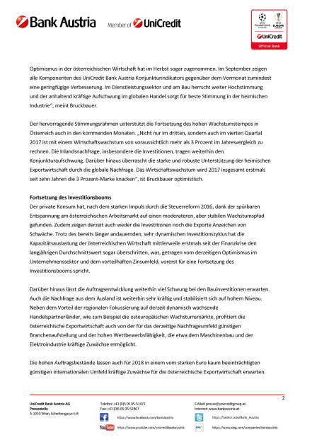 UniCredit Bank Austria Konjunkturindikator: Konjunkturaufschwung geht in die Verlängerung, Seite 2/5, komplettes Dokument unter http://boerse-social.com/static/uploads/file_2364_unicredit_bank_austria_konjunkturindikator_konjunkturaufschwung_geht_in_die_verlangerung.pdf (16.10.2017) 