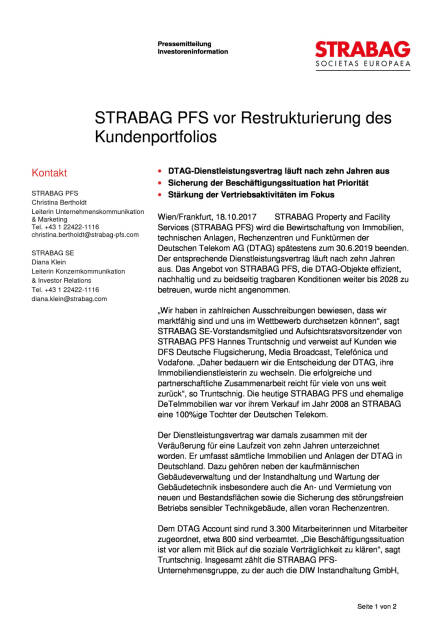 Strabag PFS vor Restrukturierung des Kundenportfolios, Seite 1/2, komplettes Dokument unter http://boerse-social.com/static/uploads/file_2369_strabag_pfs_vor_restrukturierung_des_kundenportfolios.pdf (18.10.2017) 