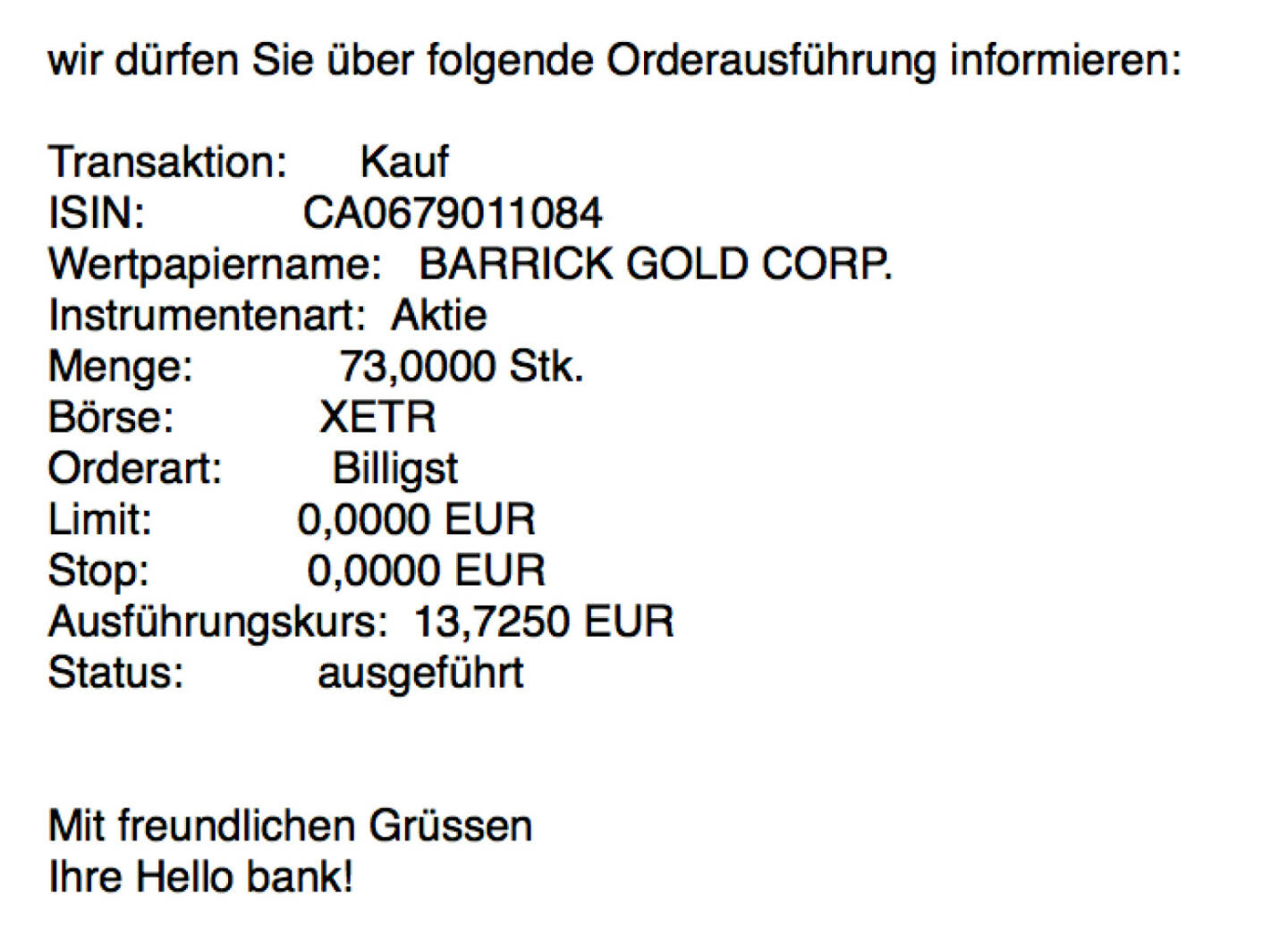 Kauf Barrick Gold für #100100hello #goboersewien