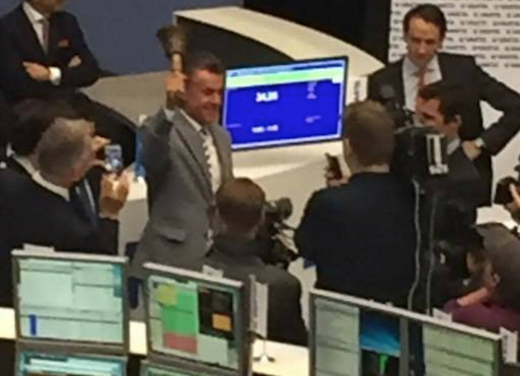 Varta, IPO, Michael Tojner, Opening Bell, Fankfurter Börse, Deutsche Börse, Parkett, © Viola Grebe (19.10.2017) 