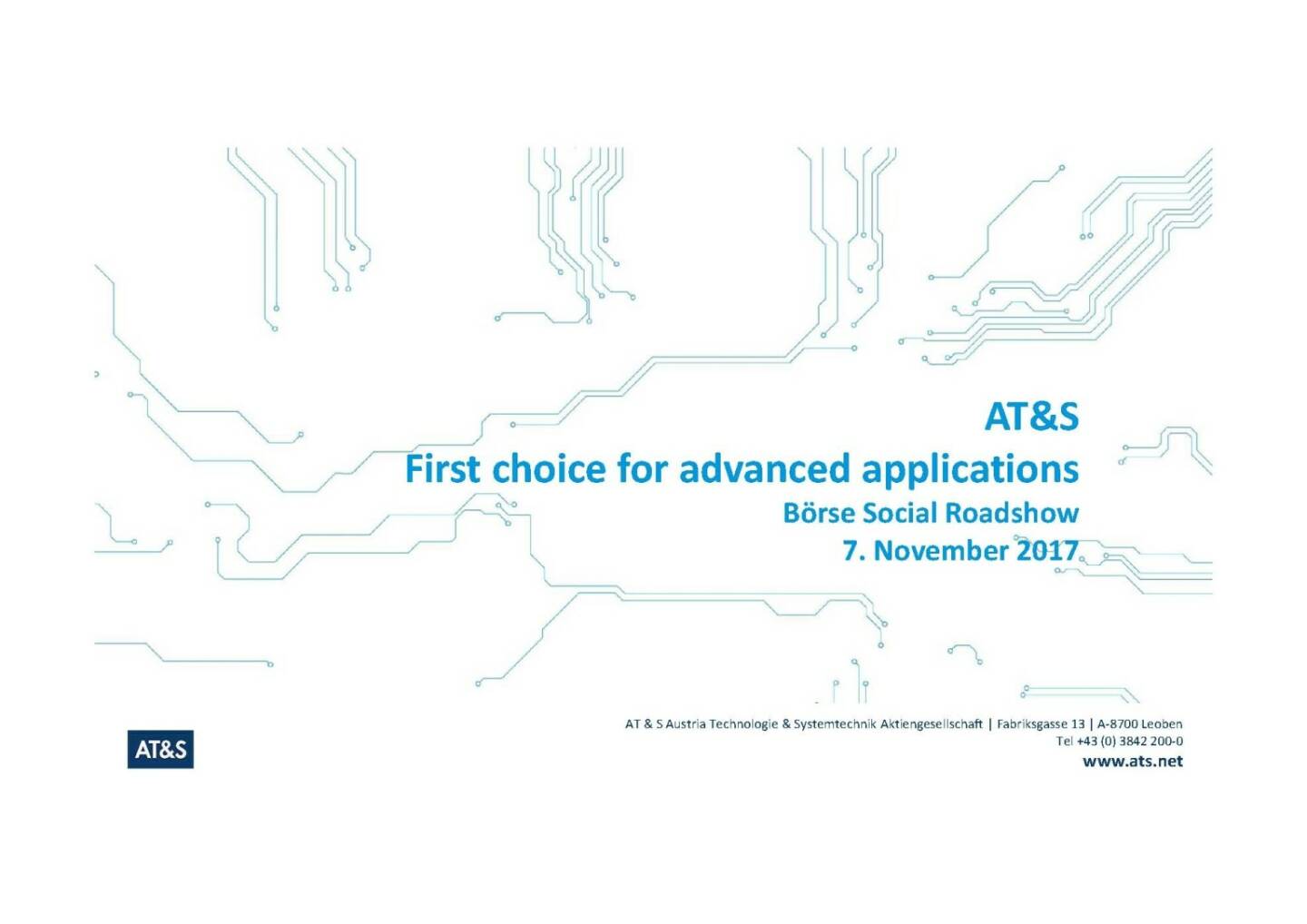 Präsentation AT&S - First choice for advanced applications