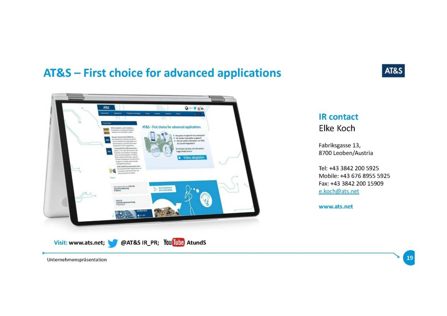 Präsentation AT&S - First choice for advanced applications