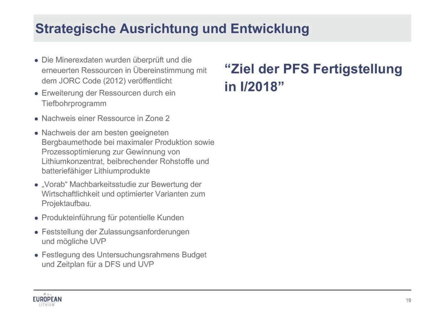 Präsentation European Lithium - Ausrichtung