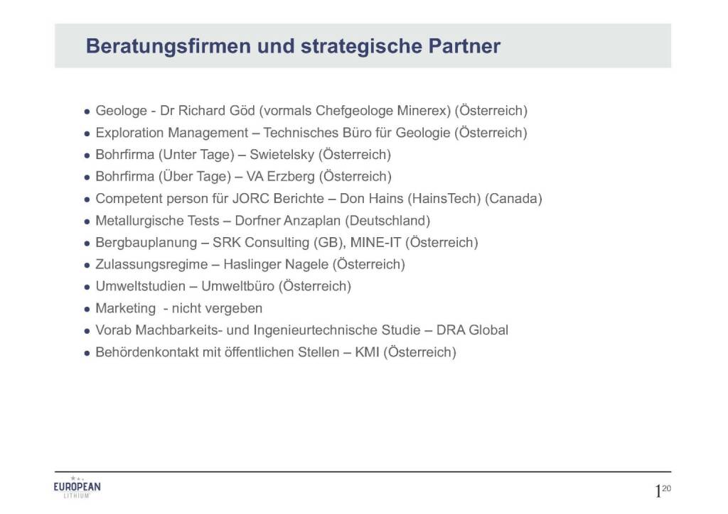 Präsentation European Lithium - Beratungsfirmen (07.11.2017) 