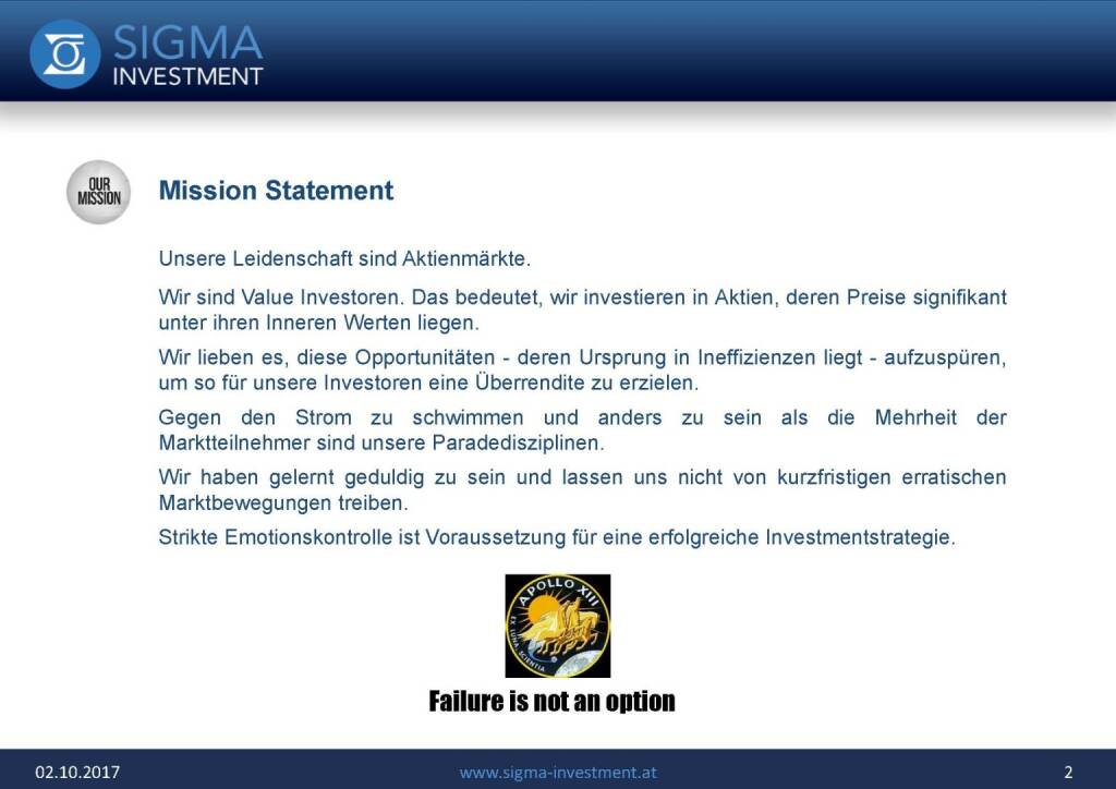 Präsentation Sigma Alfa European Opportunities Fonds - Mission Statement (07.11.2017) 