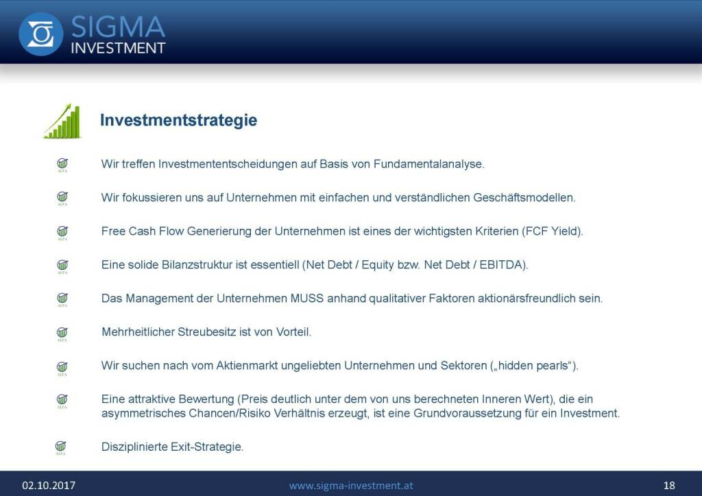 Präsentation Sigma Alfa European Opportunities Fonds - Investmentstrategie (07.11.2017) 