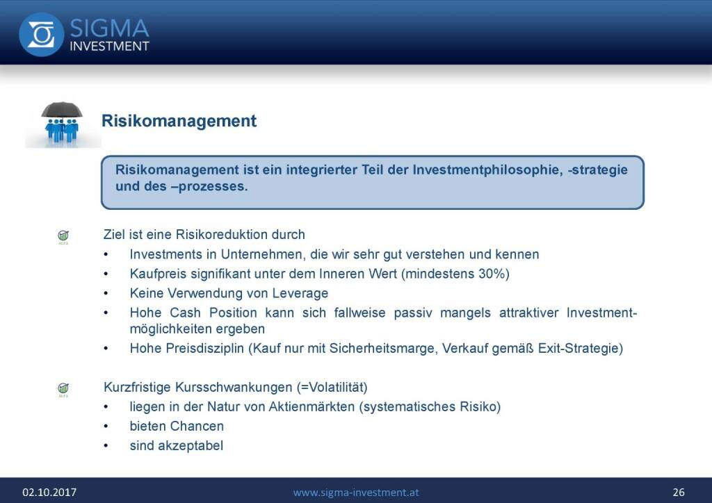 Präsentation Sigma Alfa European Opportunities Fonds - Risikomanagement (07.11.2017) 