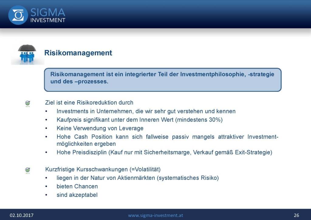 Präsentation Sigma Alfa European Opportunities Fonds - Risikomanagement (07.11.2017) 