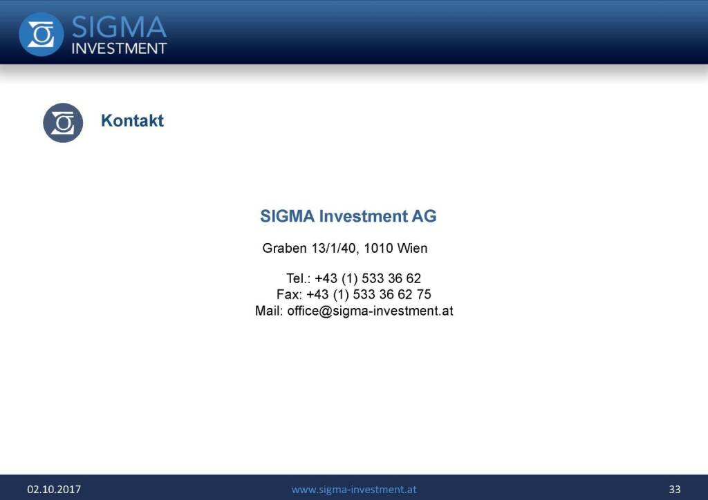 Präsentation Sigma Alfa European Opportunities Fonds - Kontakt (07.11.2017)