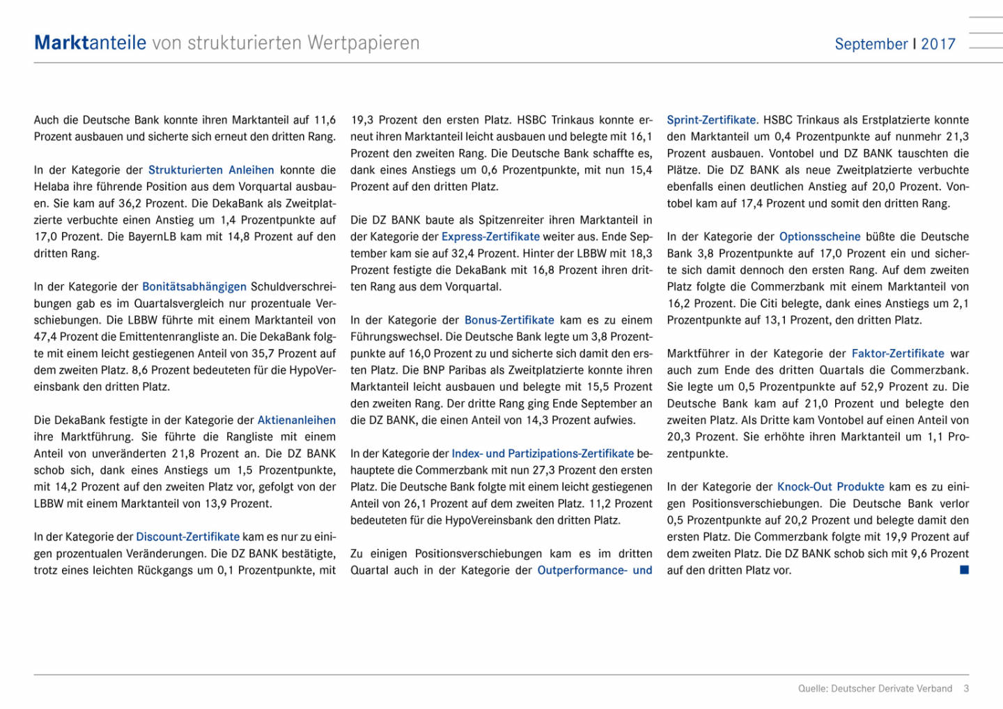 Zertifikatemarkt Deutschland: DZ Bank vor DekaBank und LBBW, Seite 3/8, komplettes Dokument unter http://boerse-social.com/static/uploads/file_2389_zertifikatemarkt_deutschland_dz_bank_vor_dekabank_und_lbbw.pdf