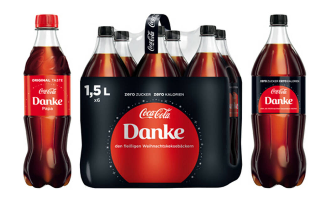 Mit Coca-Cola können sich alle bei ihren Liebsten – ob Mama, Papa, dem Schatz, dem Weihnachtsengerl oder den großartigen Geschenkeverpackern – bedanken, damit Freude bereiten und gleichzeitig gewinnen! Dies steht im Mittelpunkt der diesjährigen Coca-Cola Weihnachtskampagne. Der TV-Spot ist ab 13. November on air. Auf die Konsumenten warten ein kulinarisches Gewinnspiel sowie ein Adventkalender mit tollen Preisen. Credit: Coca-Cola, © Aussendung (13.11.2017)