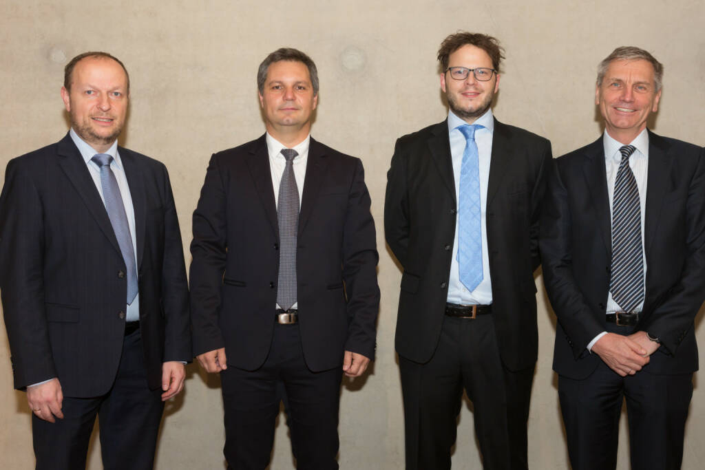 Beim Spängler IQAM Research Center-Investment Seminar zum Thema Wohin führt die Blockchain-Technologie?Univ.-Prof. DDr. Thomas Dangl, Dr. Thomas Steinberger, Dr. Max J. Zenglein und Univ.-Prof. Dr. Dr.h.c. Josef Zechner; Credit: Spängler IQAM Research Center , © Aussender (15.11.2017) 