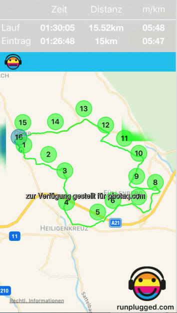 Im Wienerwald mit http://www.runplugged.com/app (01.01.2018) 