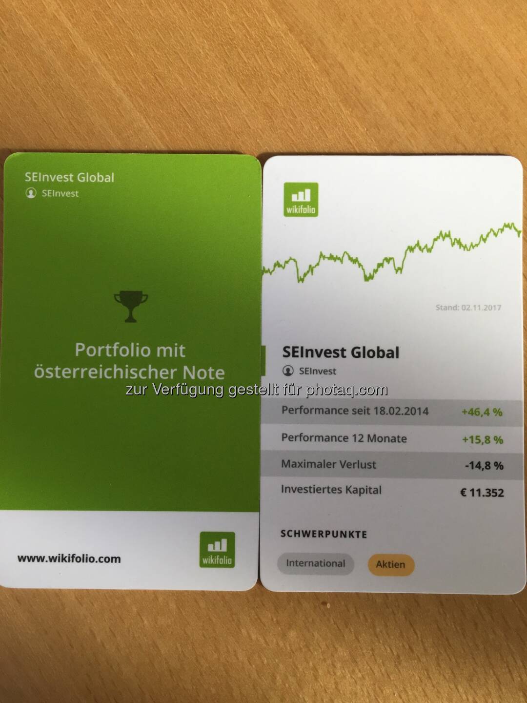 Anbei die neuen Factsheet Kärtchen zu meinem Wikifolio SEInvest Global. Danke an Wikifolio