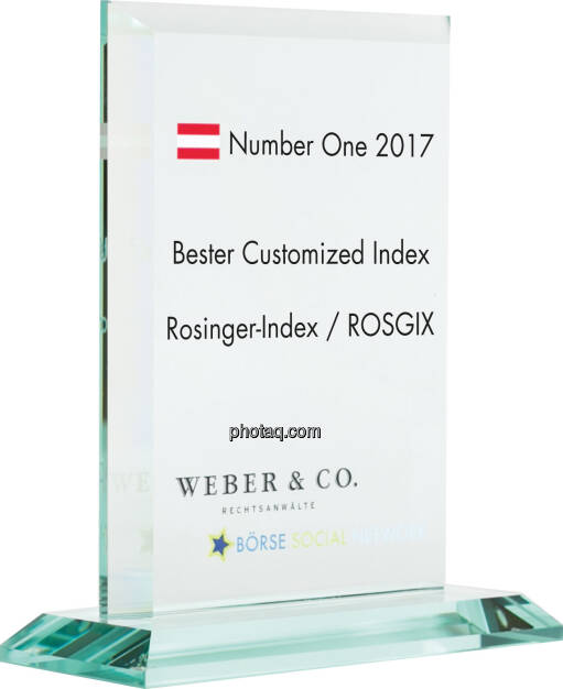 Number One Awards 2017 - Bester Customized Index - Rosinger-Index / ROSGIX, © photaq (22.01.2018) 