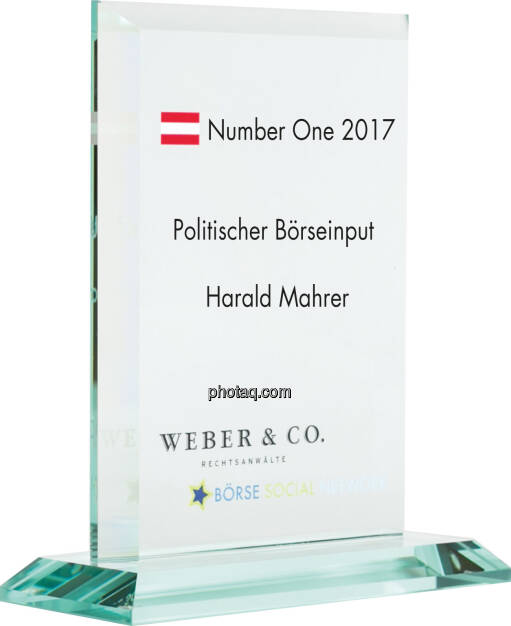 Number One Awards 2017 - Politischer Böseinput - Harald Mahrer, © photaq (22.01.2018) 
