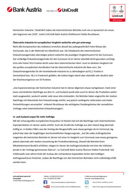 Österreichs Industrie mit stärkstem Jahresauftakt seit zwanzig Jahren, Seite 2/4, komplettes Dokument unter http://boerse-social.com/static/uploads/file_2418_osterreichs_industrie_mit_starkstem_jahresauftakt_seit_zwanzig_jahren.pdf (29.01.2018) 