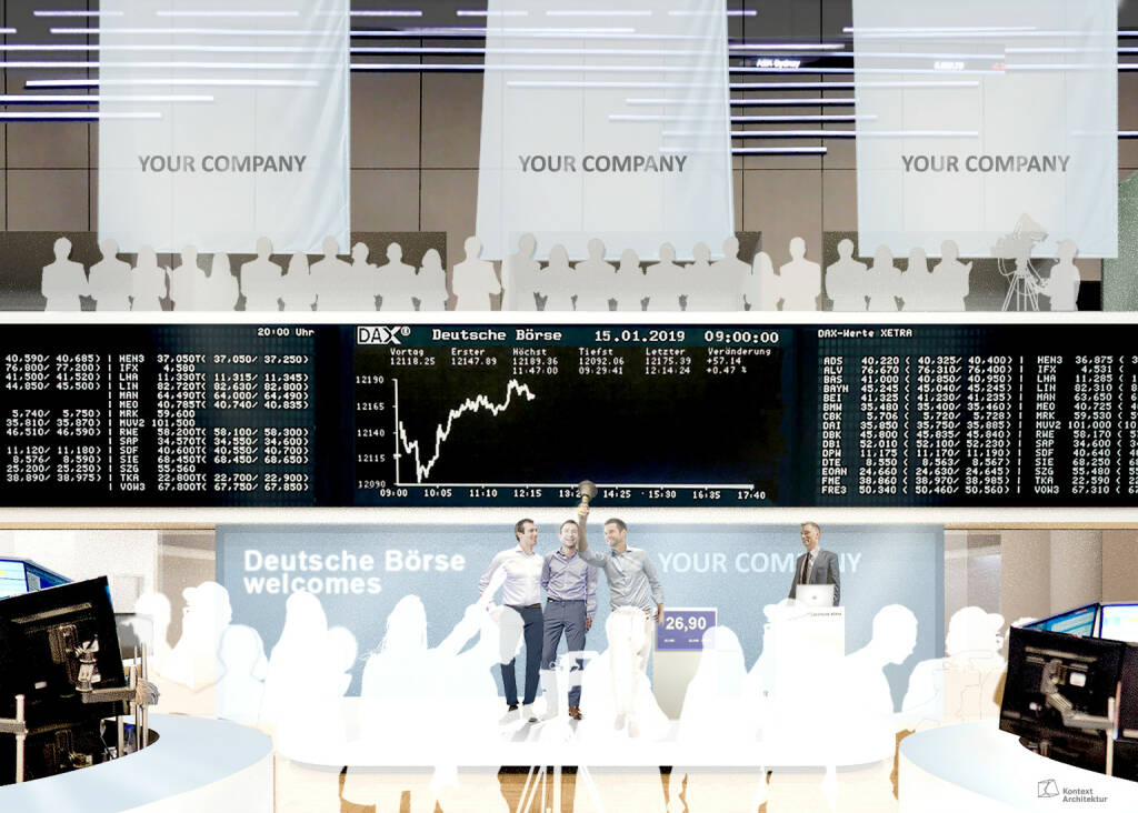 Neuer IPO-Bereich der Deutschen Börse, Opening Bell, Marktdaten, Börse-Screen, Credit: Deutsche Börse AG (30.01.2018) 