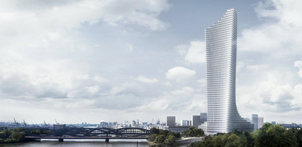 Signa baut in Hamburg das Jahrhundertprojekt  Elbtower, das Design von David Chipperfield Architects überzeugt eine Jury aus Architekten, Stadtplanern und Immobilienprofis. Das spektakuläre Hochhaus, dessen Fertigstellung für Mitte 2025 geplant ist, wird mit 233,3 Metern zum höchsten Gebäude der Hansestadt, Bildquelle: signa.at  (12.02.2018) 