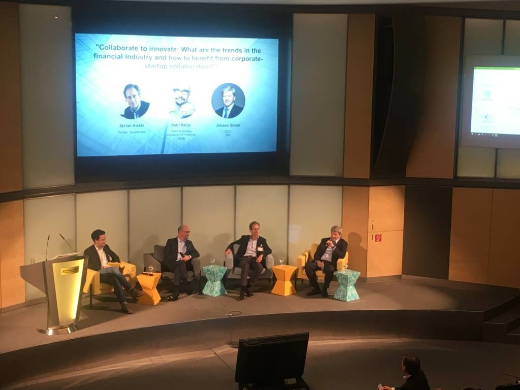 ...und auch über Blockchain, Digital Technology, Surfacing, die Wichtigkeit der Qualität der Startup-Teams und den Spaß bei der Arbeit: Petri Rahja (OP Financial Group), Stefan Klestil (Speedinvest)  und Johann Strobl (RBI) (23.02.2018)