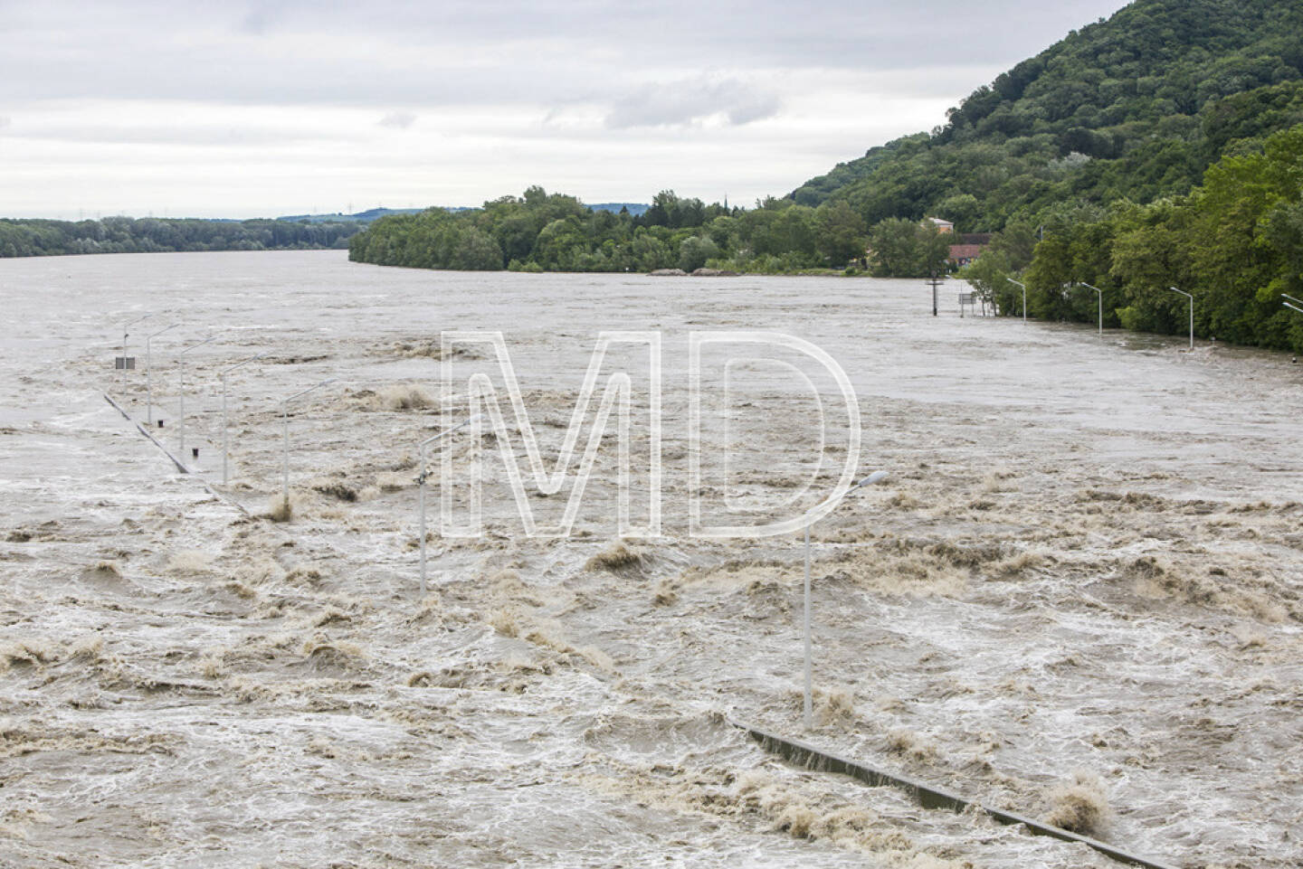 Donau, Hochwasser, Verbund Kraftwerk Greifenstein