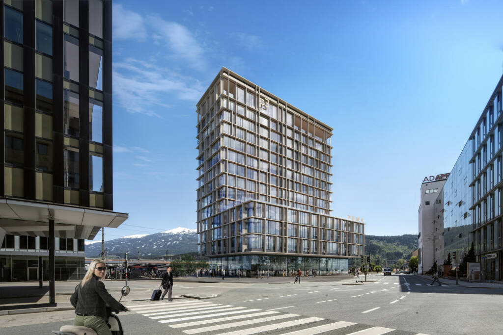 PEMA Immobilien GmbH: Grünes Licht für dritten PEMA Turm in Innsbruck; Mit dem Bau vom Projekt P3 direkt am Hauptbahnhof bekommt die Motel One Kette einen Standort an einem der zentralsten Plätze von Innsbruck; Fotocredit:Zierl und Heinlein Architekten (25.02.2018) 