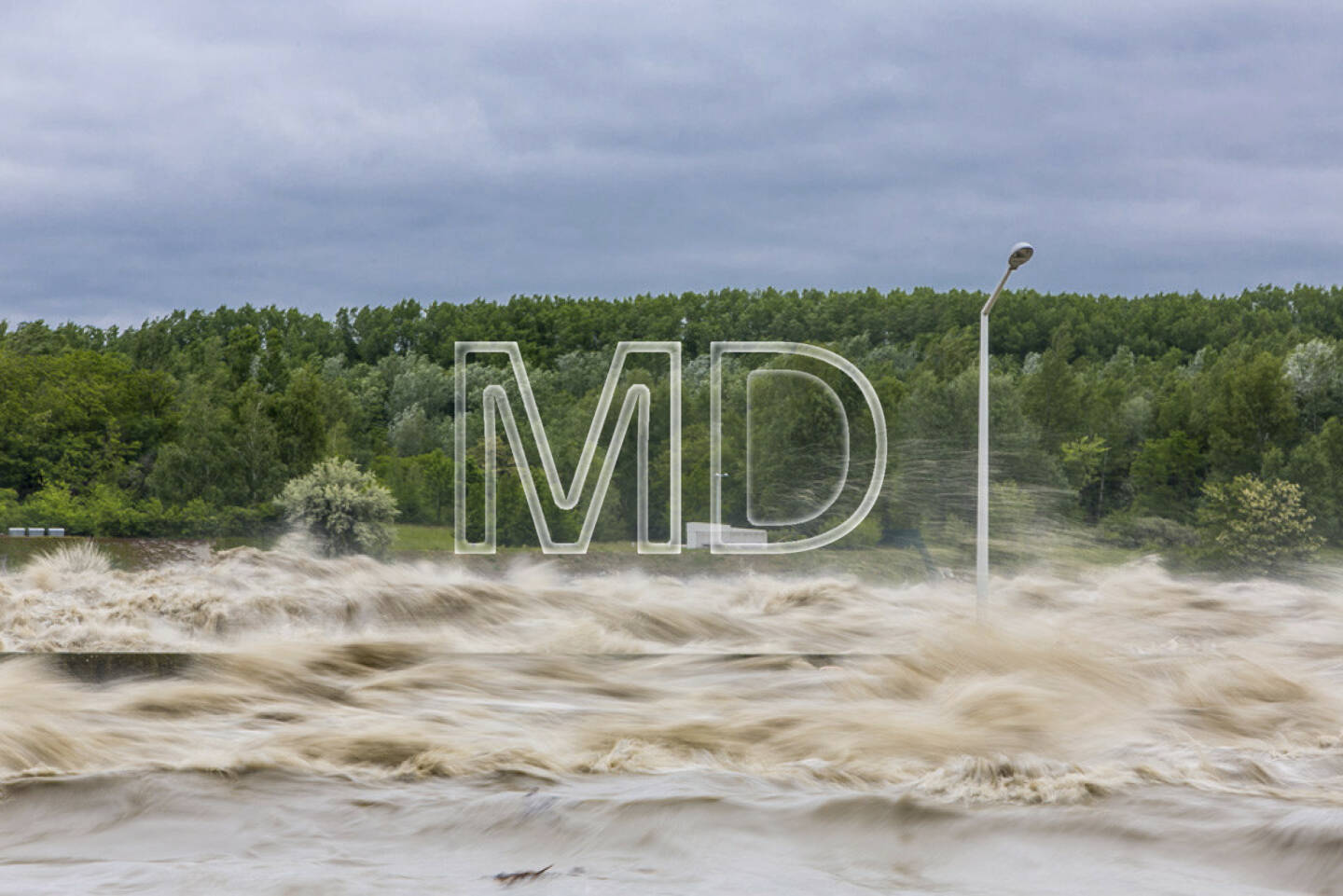 Donau, Hochwasser, Verbund Kraftwerk Greifenstein