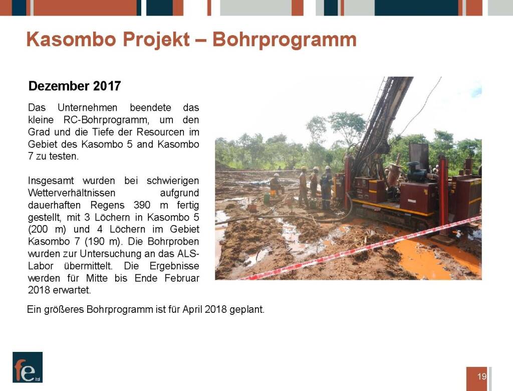 Präsentation FE Limited - Kasombo Projekt Bohrprogramm (27.02.2018) 