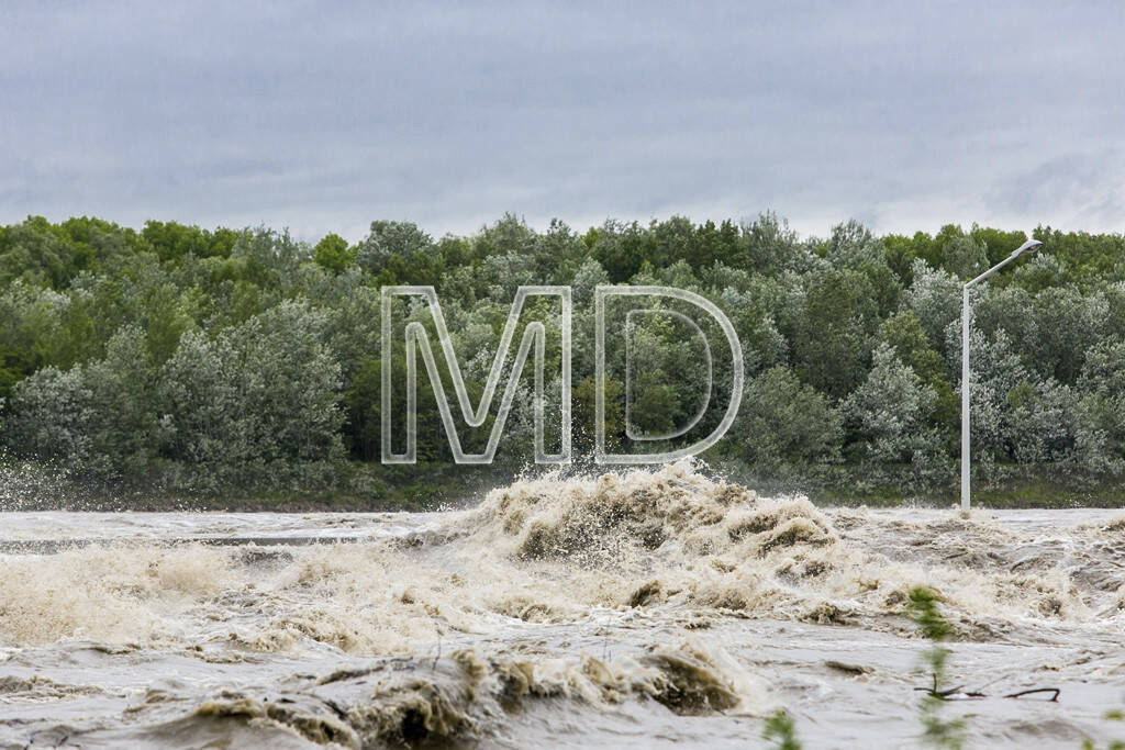 Donau, Hochwasser, Verbund Kraftwerk Greifenstein, © Martina Draper (03.06.2013) 