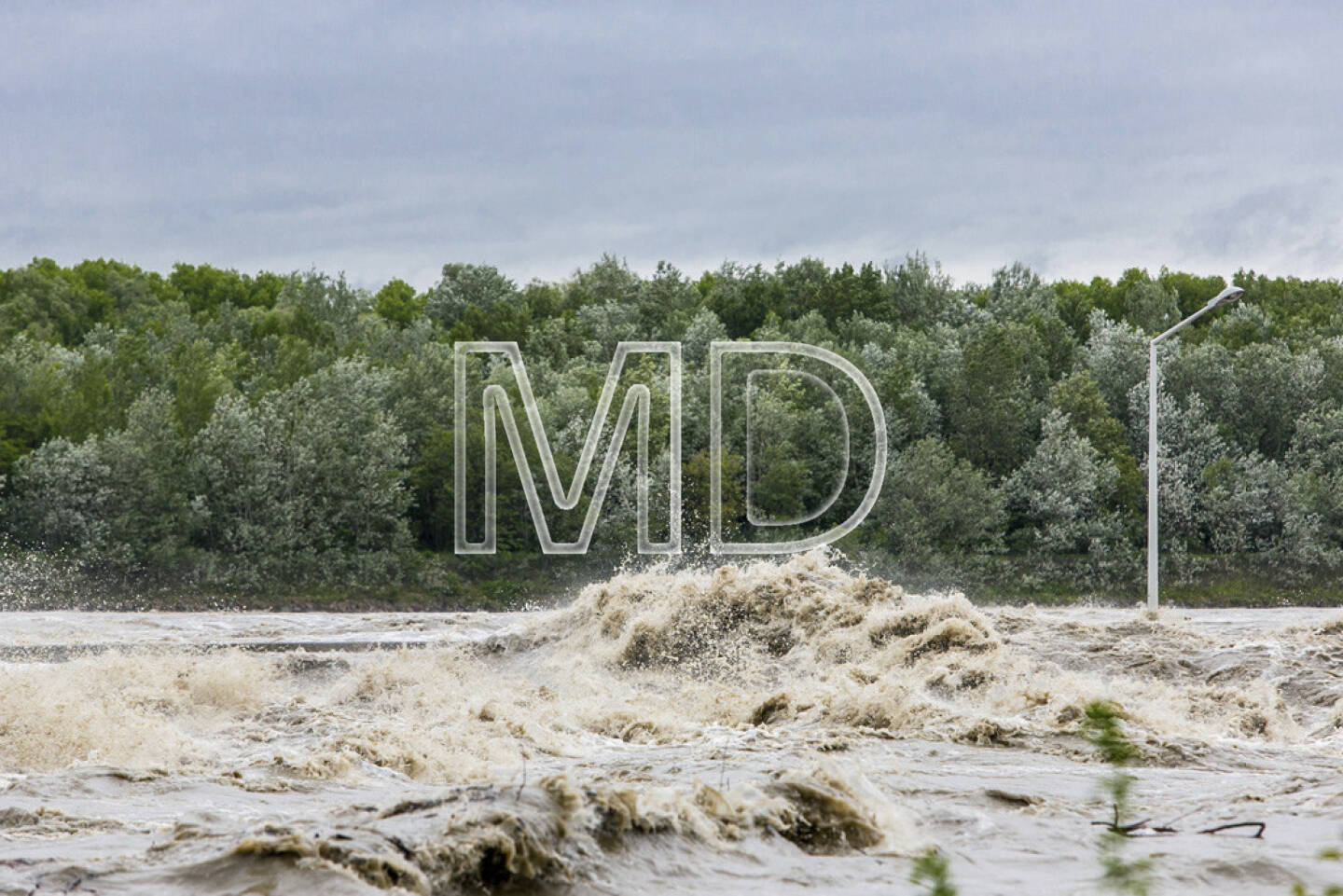 Donau, Hochwasser, Verbund Kraftwerk Greifenstein