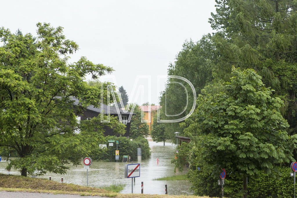 Hochwasser, Greifenstein, Parkplatz, © Martina Draper (03.06.2013) 
