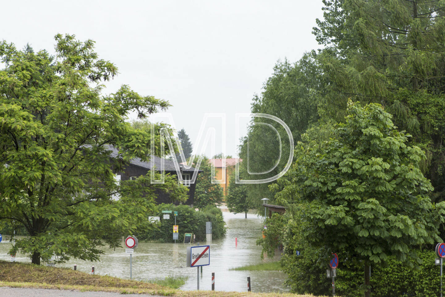 Hochwasser, Greifenstein, Parkplatz