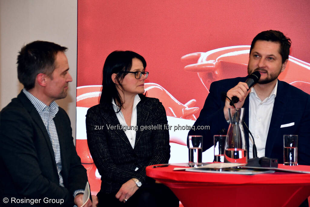 Dr. Albert Geiger (Alphazirkel), Gerda Königstorfer (Rosenbauer), Damian Izdebski (Techbold), © (C) Rosinger Group (03.03.2018) 