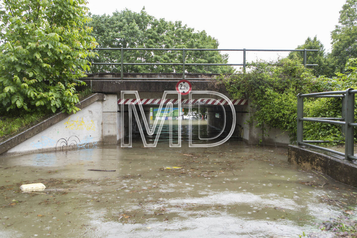 Hochwasser, Greifenstein, Durchgang