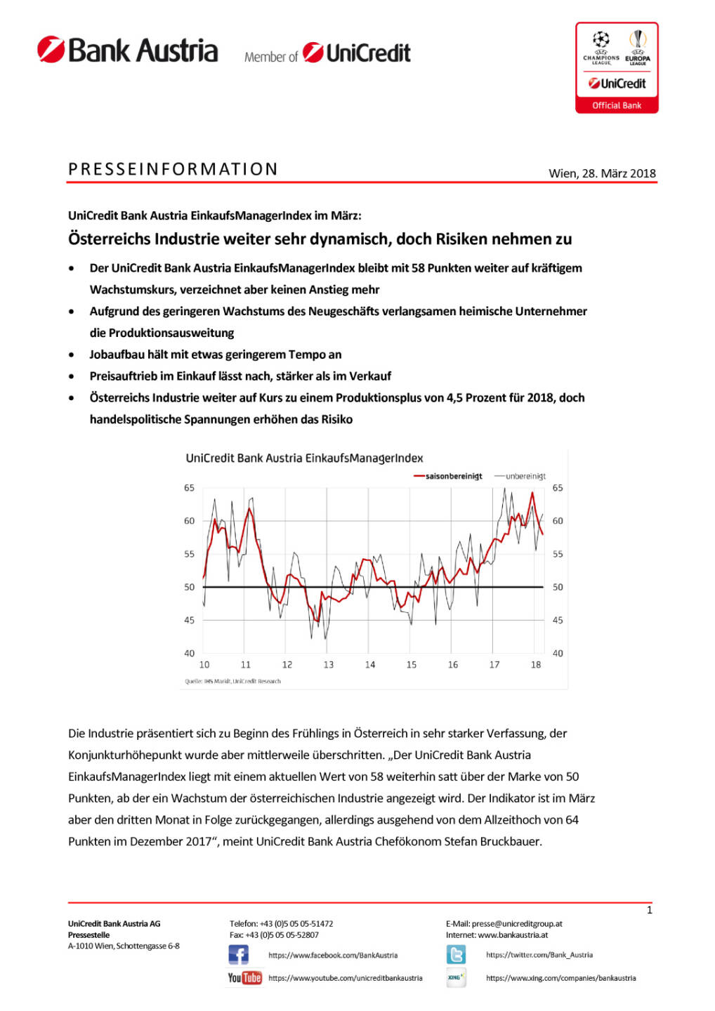 Österreichs Industrie weiter sehr dynamisch, doch Risiken nehmen zu, Seite 1/4, komplettes Dokument unter http://boerse-social.com/static/uploads/file_2421_osterreichs_industrie_weiter_sehr_dynamisch_doch_risiken_nehmen_zu.pdf