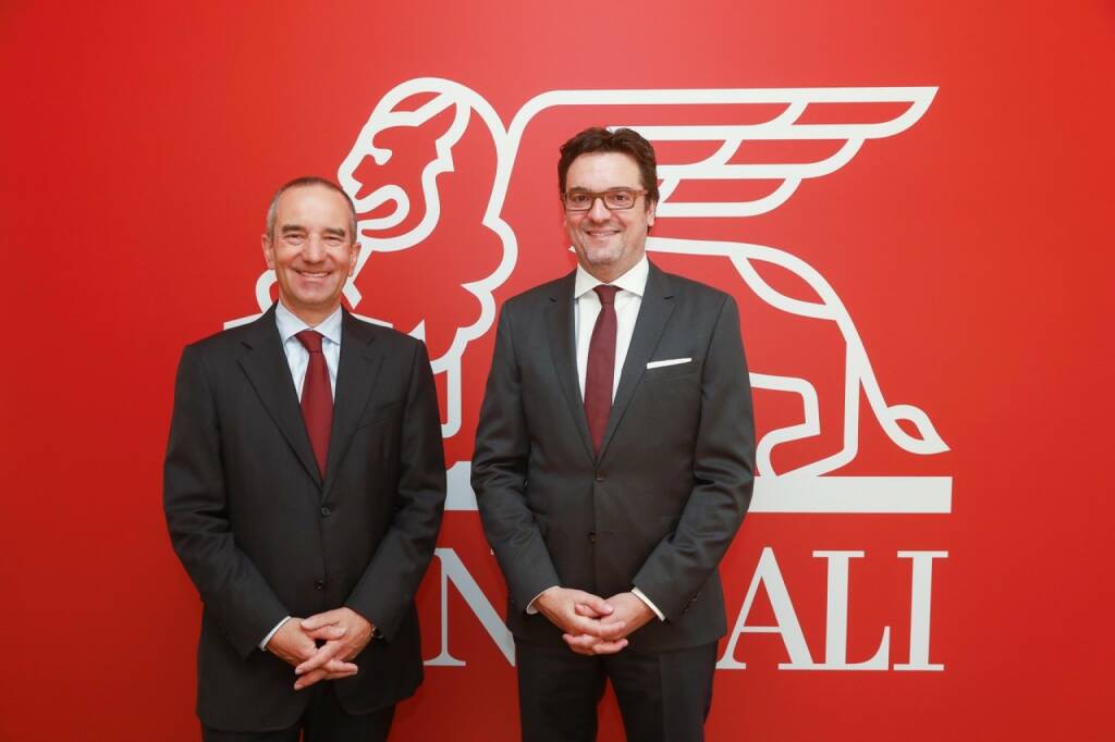 Generali Österreich: Generali Österreich CEO Alfred Leu und Generali Österreich CFO Klaus Wallner zeigen sich über die erfolgreiche Geschäftsentwicklung erfreut und sehen das Unternehmen für die Herausforderungen der Zukunft gut aufgestellt; Fotocredit: Generali Versicherung AG/APA-Fotoservice/Tanzer, © Aussender (25.04.2018) 