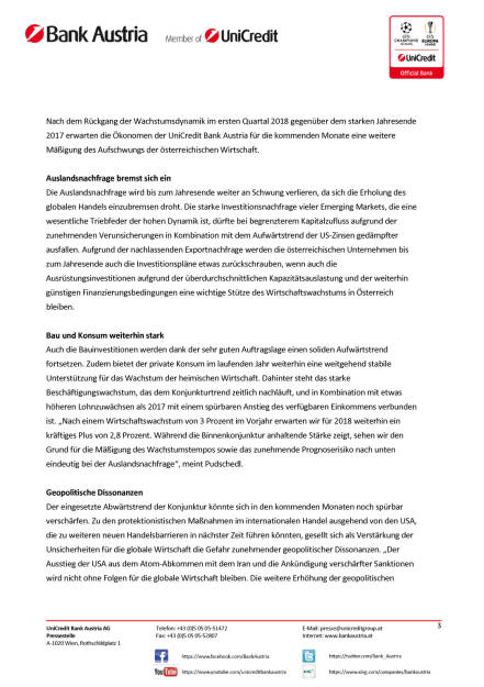 UniCredit Bank Austria Konjunkturindikator: Rückgang des Wachstumstempos in Österreich aufgrund zunehmender globaler Unsicherheiten, Seite 3/6, komplettes Dokument unter http://boerse-social.com/static/uploads/file_2423_unicredit_bank_austria_konjunkturindikator_ruckgang_des_wachstumstempos_in_osterreich_aufgrund_zunehmender_globaler_unsicherheiten.pdf (15.05.2018) 